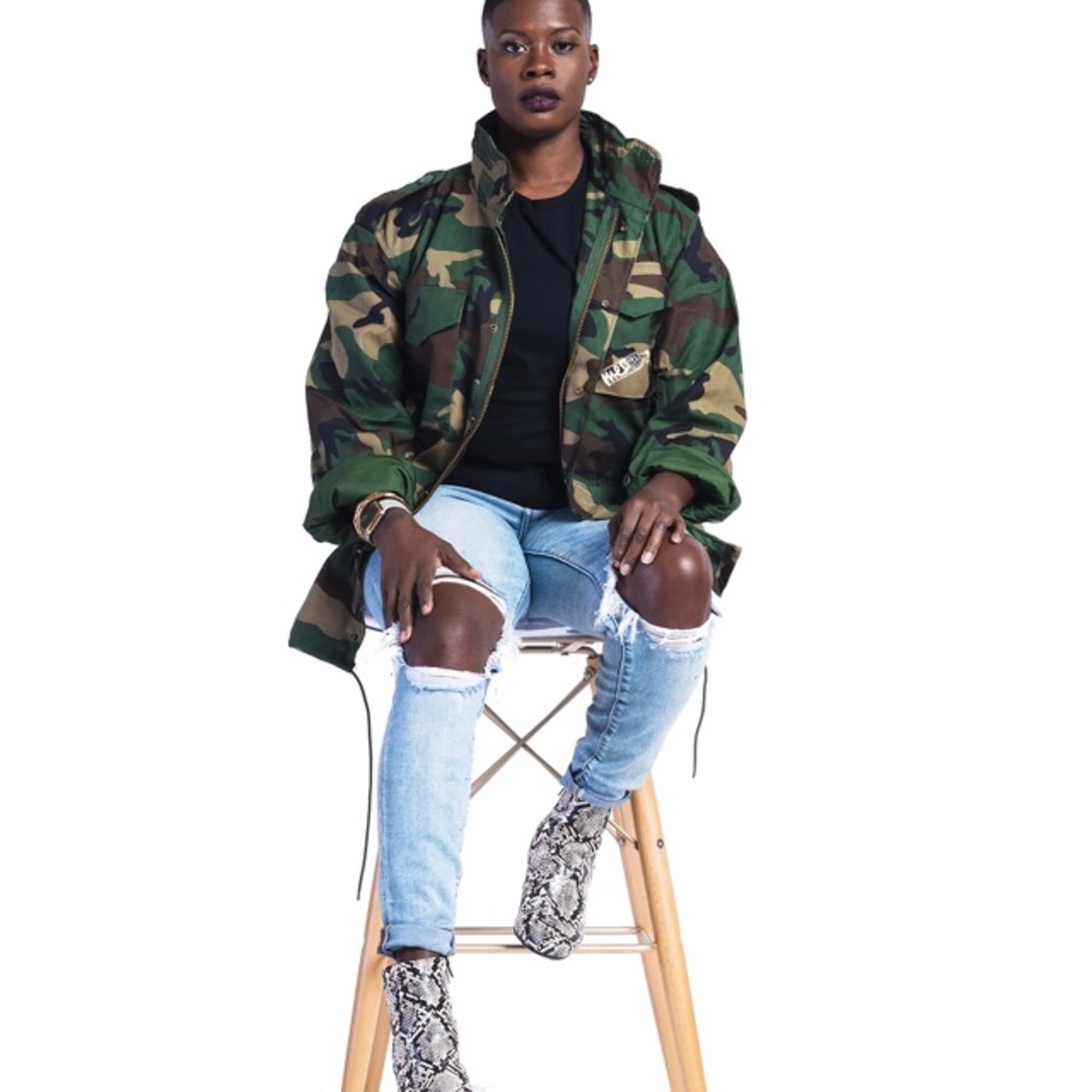 Camo jacket from the fab designers at Mess in a Bottle!